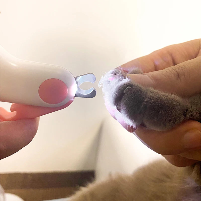 Cortador de unhas profissional com luz LED dourada para cães e gatos