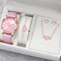 Relógio de pulso analógico feminino com pulseira de couro
