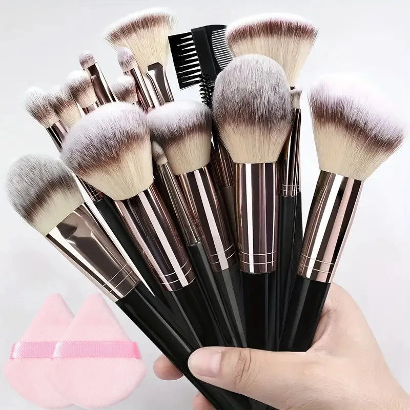Conjunto profissional de 3 a 20 pincéis de maquiagem