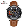RELÓGIO MASCULINO NAVI FORCE DIGITAL COM PULSEIRA EM COURO