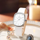 Relógio feminino pulseira em couro minimalista elegante