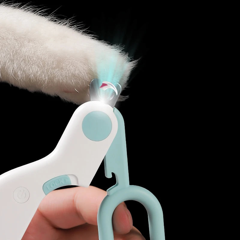 Cortador de unhas profissional com luz LED dourada para cães e gatos