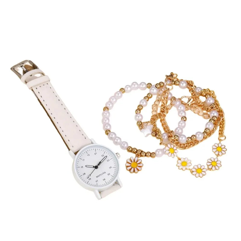 Conjunto de 5 peças de pulseiras e relógios