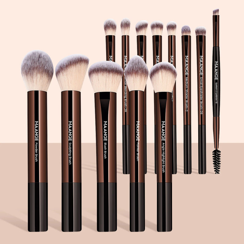 MAANGE 13PCS Conjunto de pincéis de maquiagem Base