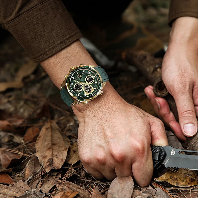 RELÓGIO MASCULINO NAVI FORCE DIGITAL COM PULSEIRA EM COURO