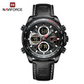 RELÓGIO MASCULINO NAVI FORCE DIGITAL COM PULSEIRA EM COURO