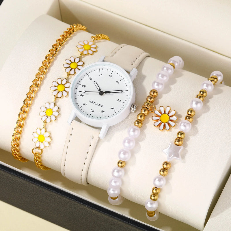 Conjunto de 5 peças de pulseiras e relógios