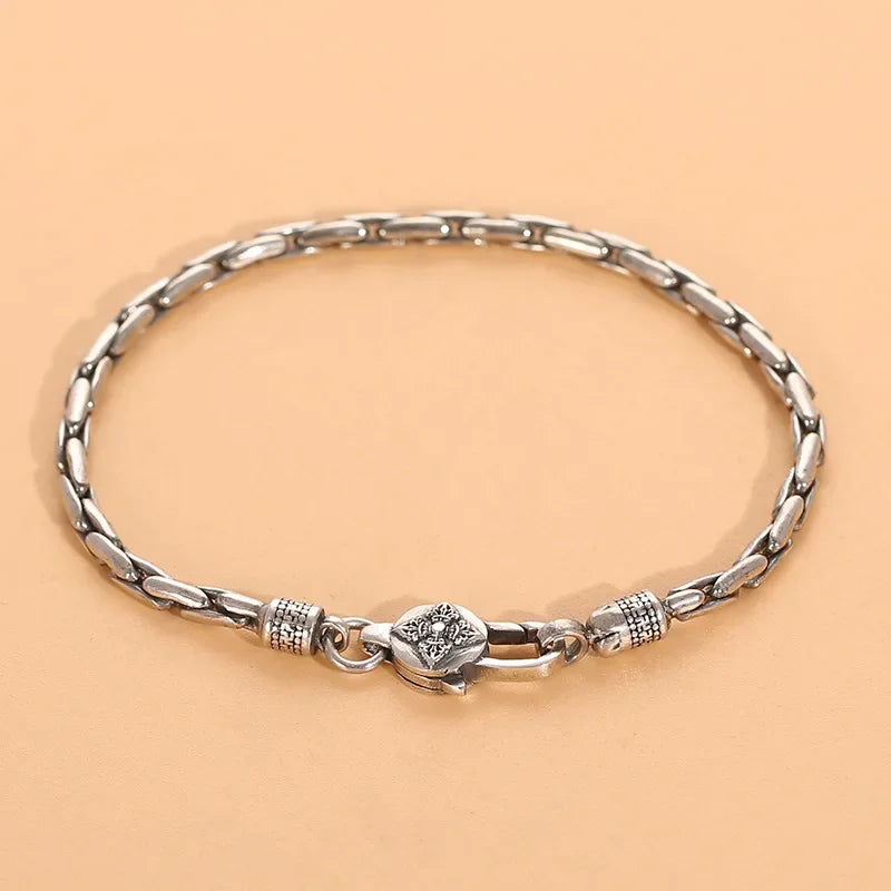 Pulseira masculina banhado a prata