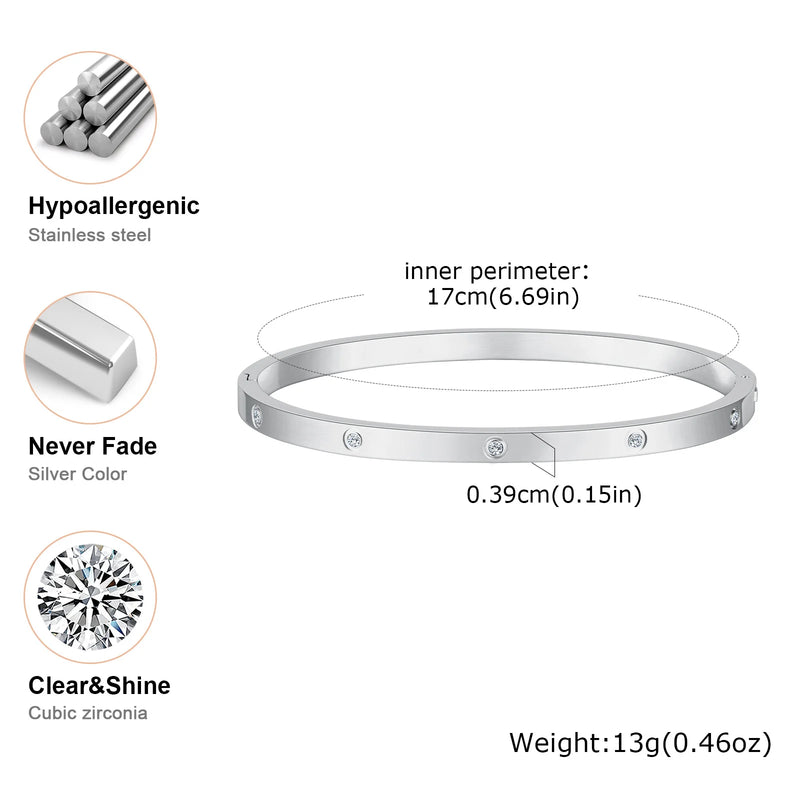 Conjunto de pulseiras femininas Vnox de 2 a 8 mm