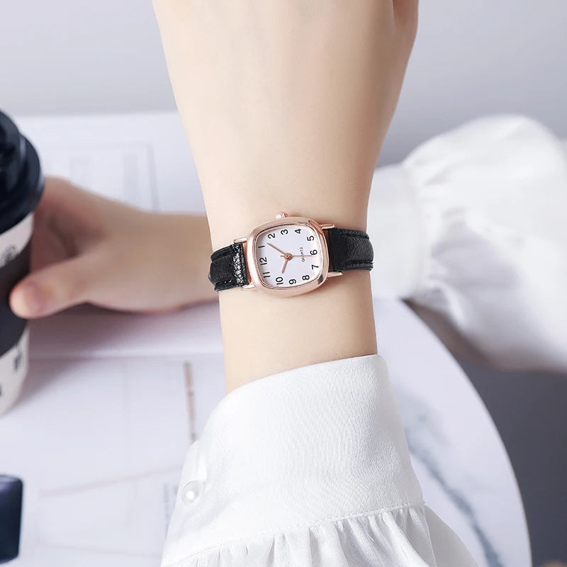 Relógio feminino fashion pequeno árabe quartzo