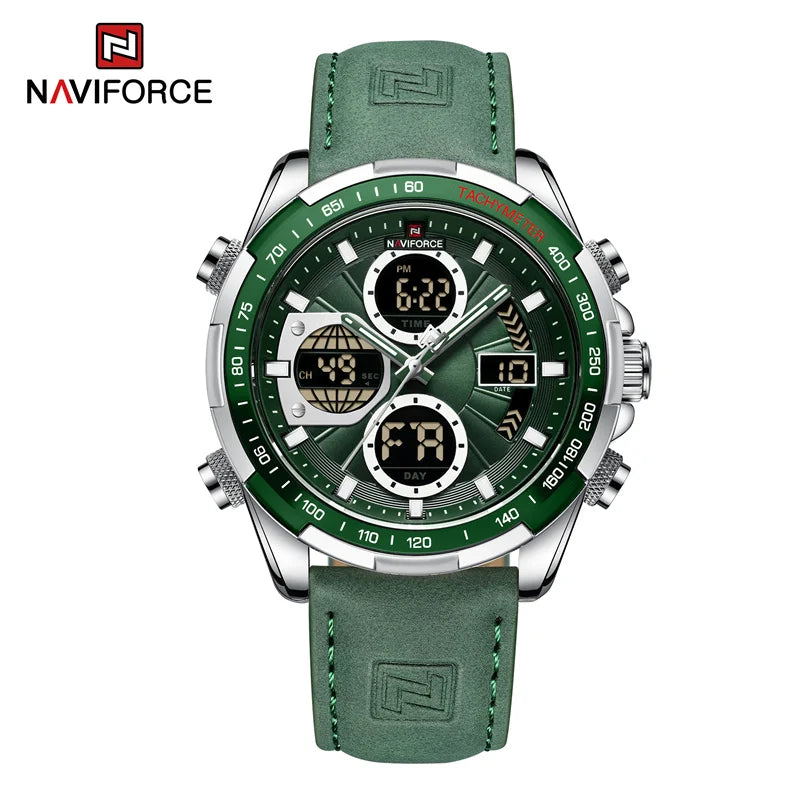RELÓGIO MASCULINO NAVI FORCE DIGITAL COM PULSEIRA EM COURO
