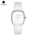 Relógio feminino pulseira em couro minimalista elegante