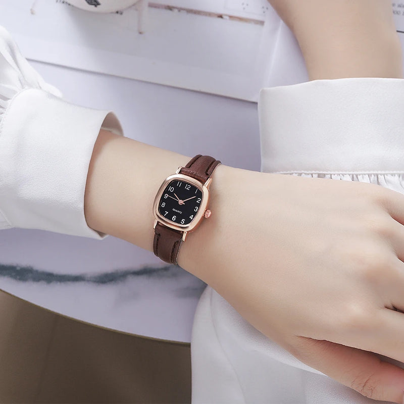 Relógio feminino fashion pequeno árabe quartzo