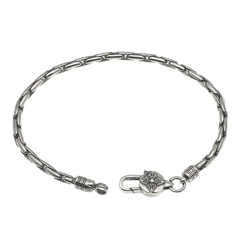 Pulseira masculina banhado a prata