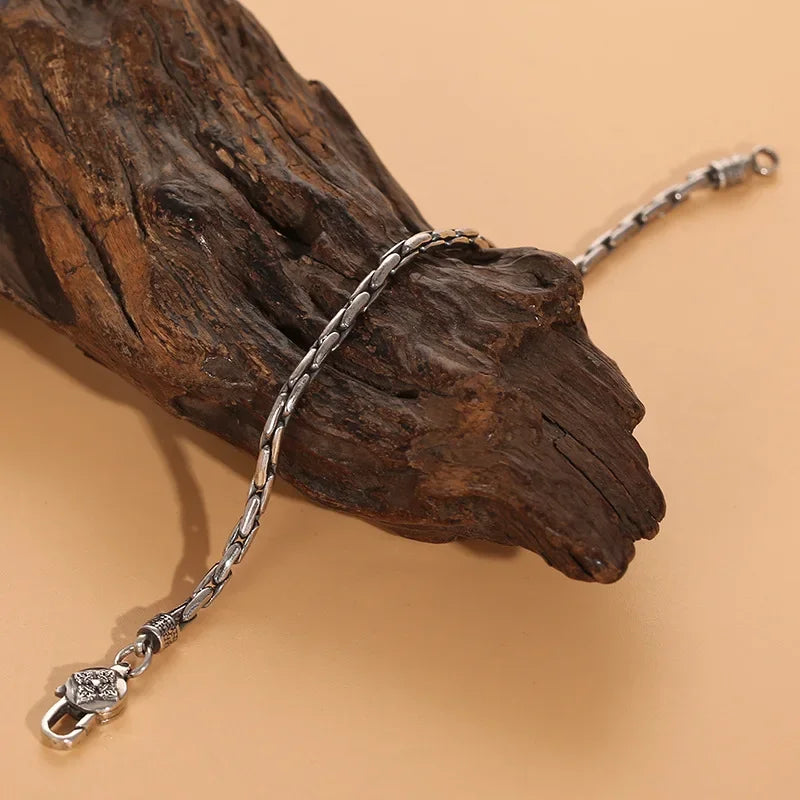 Pulseira masculina banhado a prata