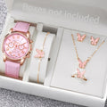 Relógio de pulso analógico feminino com pulseira de couro