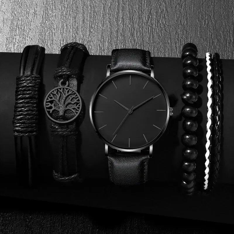 Conjunto de 5 peças de relógios esportivos masculinos da moda