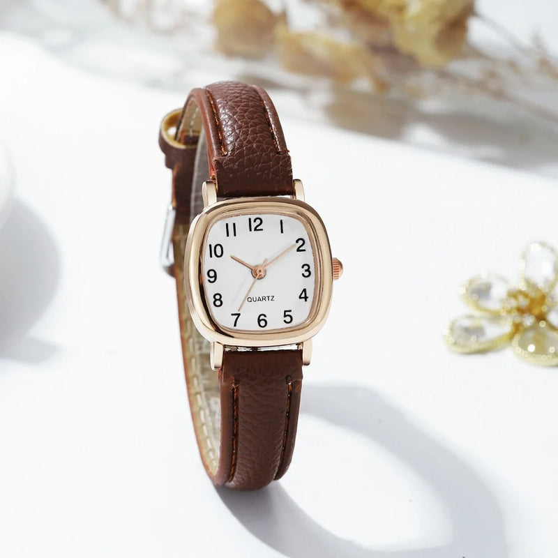 Relógio feminino fashion pequeno árabe quartzo