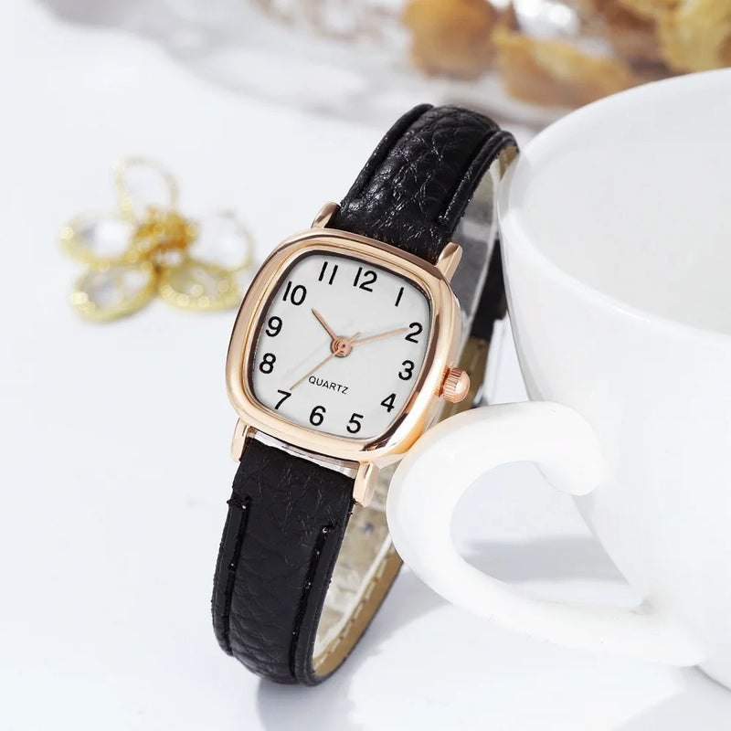 Relógio feminino fashion pequeno árabe quartzo
