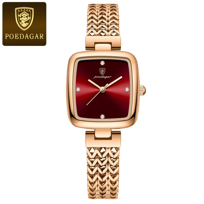Relógio feminino de quartzo elite com pulseira em aço